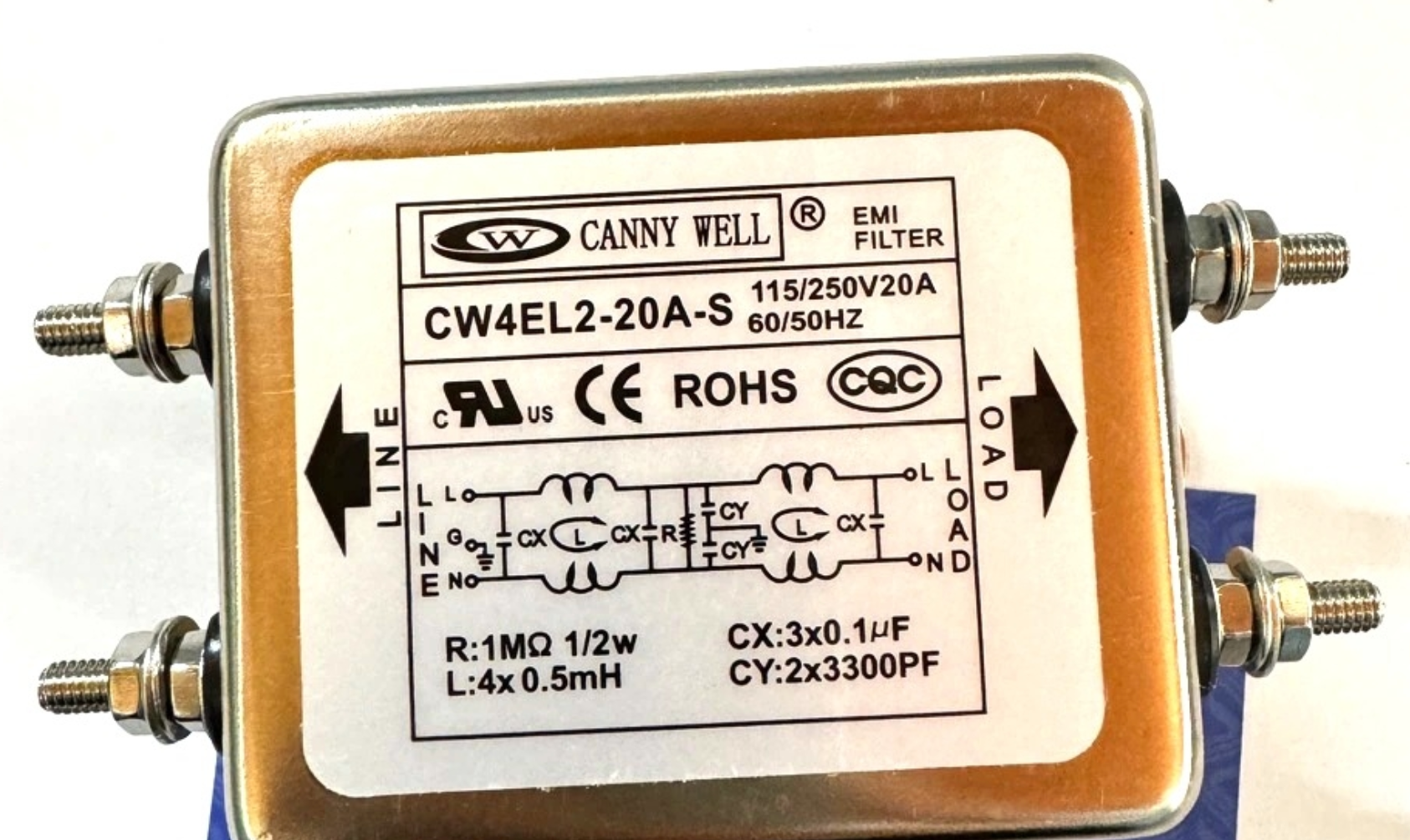 EMI filter CW4EL2-20A-S dùng để khắc phục tủ lạnh không đạt EMC theo QCVN 9:2012/BKHCN